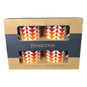 Pendleton Harding Collection Pattern 4-Piece Stoneware Mug Set New Open Box